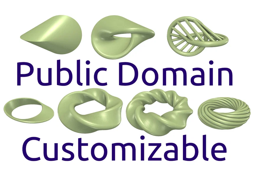 Swirl, Möbius, Oloid, Anti Oloid (OpenSCAD) - Mô hình tùy chỉnh - Image 1
