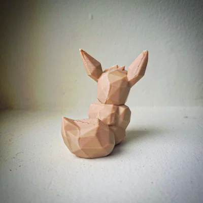Mô hình Pokemon Eevee Low Poly - Tượng trang trí 3D siêu dễ thương