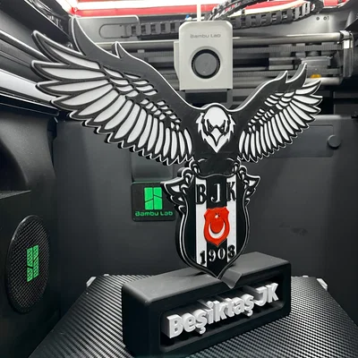 Mô hình trang trí 3D logo đại bàng Beşiktaş JK cực chất