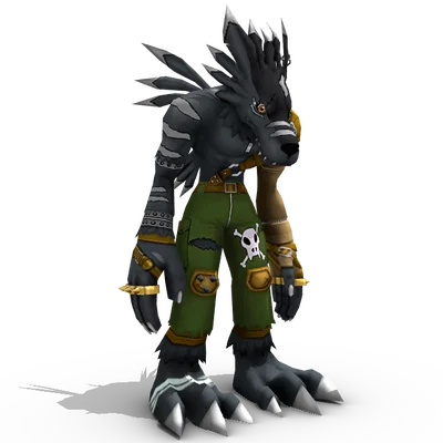 Mô hình 3D BlackWereGarurumon Digimon chi tiết và sắc nét