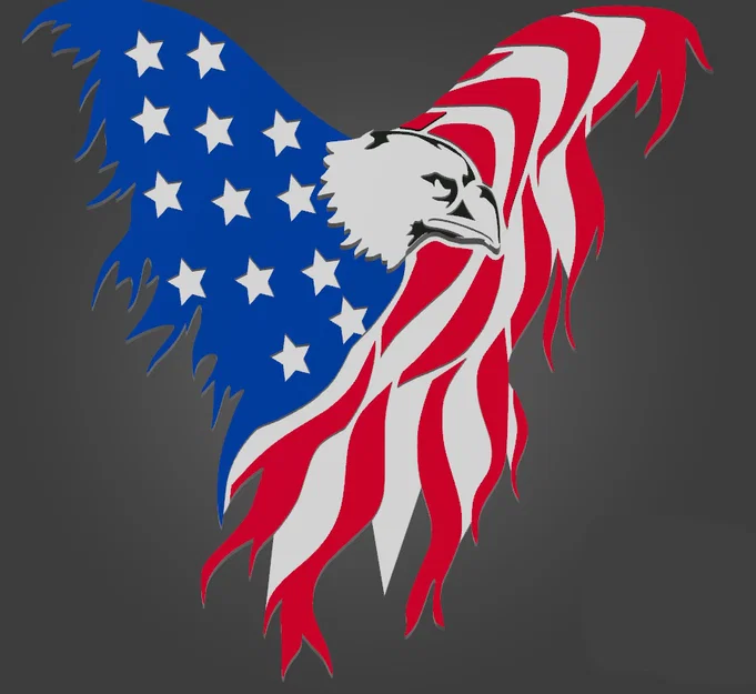 Mô hình treo tường Đại bàng cờ Mỹ 3D (USA Eagle Decor) - Image 1