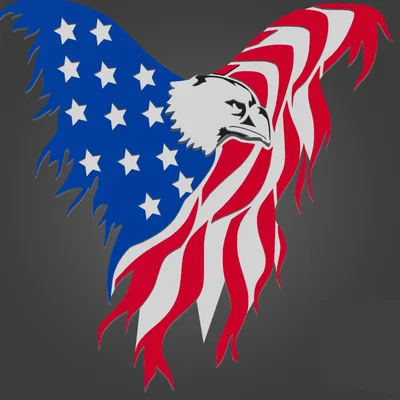 Mô hình treo tường Đại bàng cờ Mỹ 3D (USA Eagle Decor)