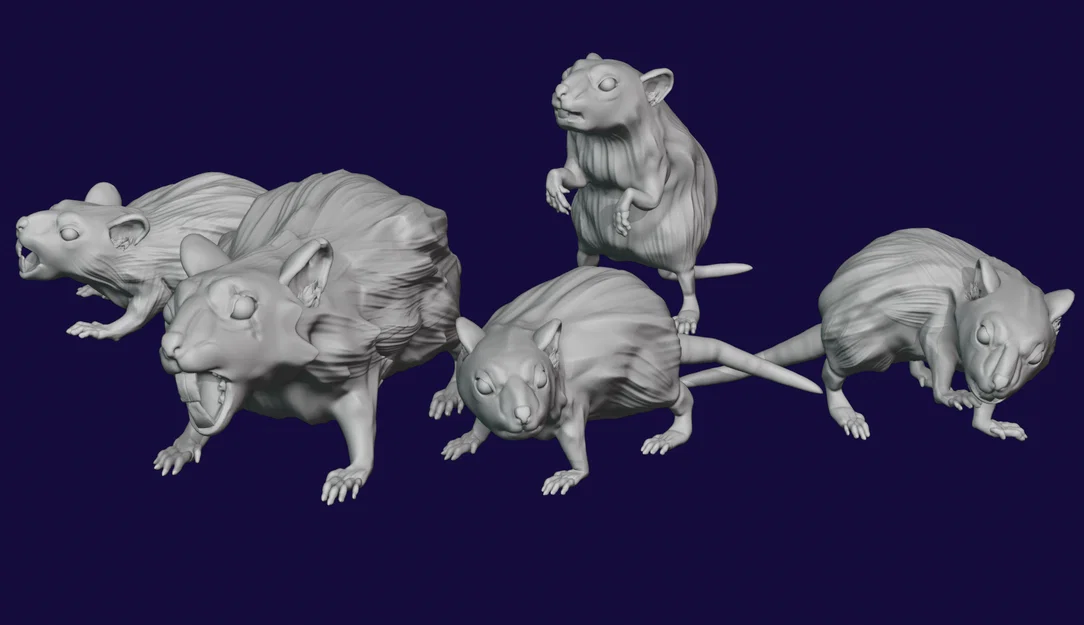 Bộ 5 mô hình Chuột Khổng Lồ (Giant Rat) 28mm cho game DnD - Image 6