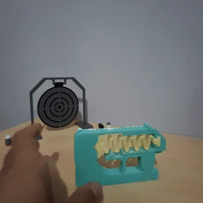 Súng lò xo gập gọn - Bắn đạn giả