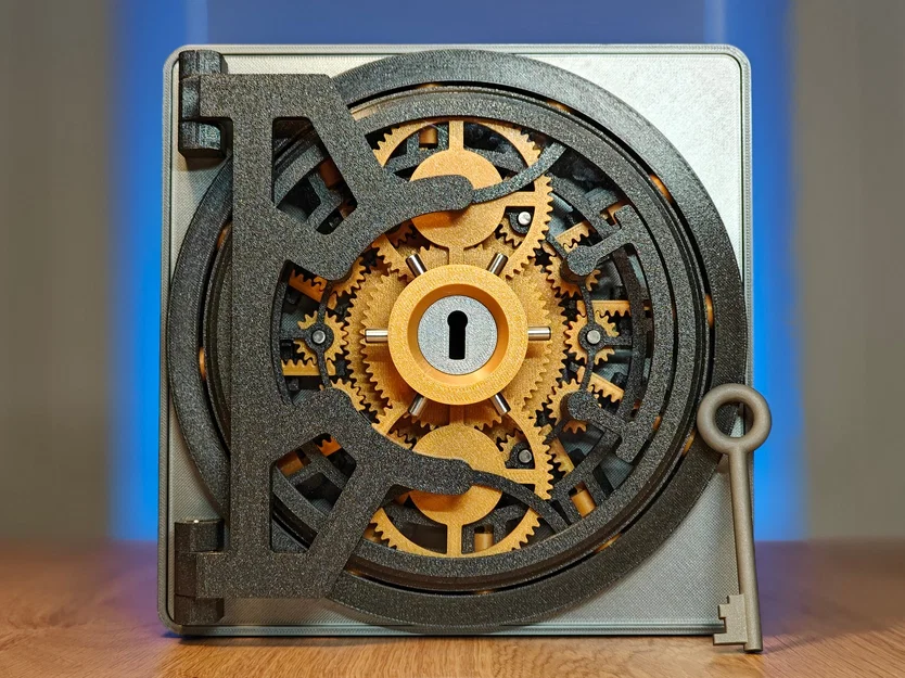 Két sắt in 3D với khóa lẫy (Vault with Lever Tumbler Lock) - Image 1