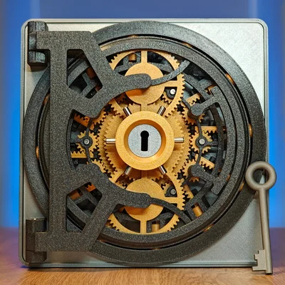 Két sắt in 3D với khóa lẫy (Vault with Lever Tumbler Lock)