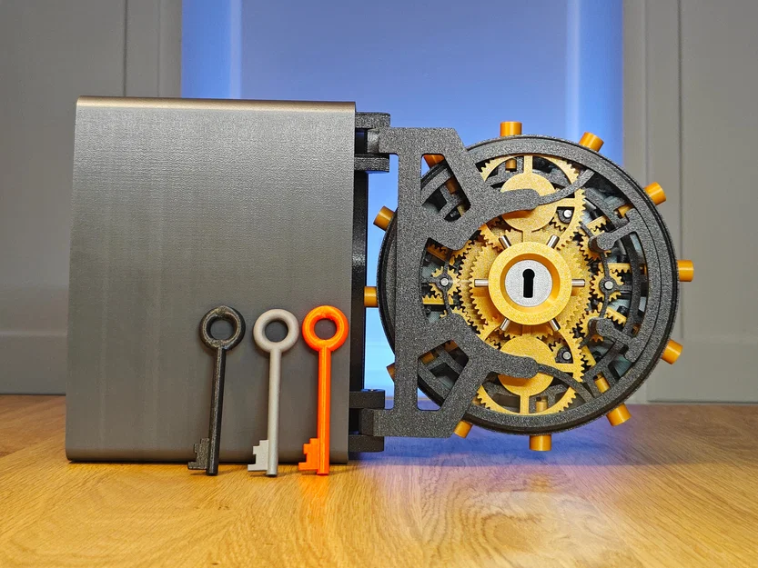 Két sắt in 3D với khóa lẫy (Vault with Lever Tumbler Lock) - Image 4