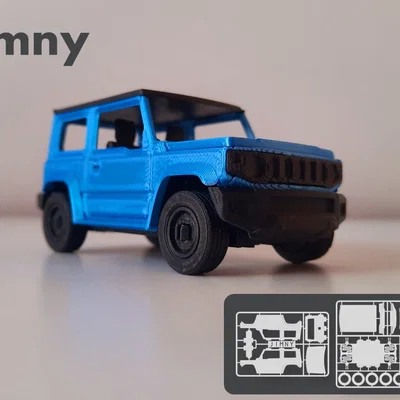 Mô hình lắp ráp 3D Suzuki Jimny Kit Card - Thiết kế có nhún thật