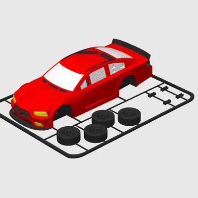 Mô hình xe đua 2013 Dodge Charger dạng Kit Card cực chất để in 3D