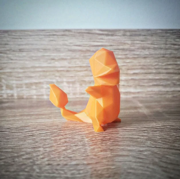 Mô hình Charmander Low Poly - Đồ trang trí Pokemon in 3D ấn tượng - Image 2