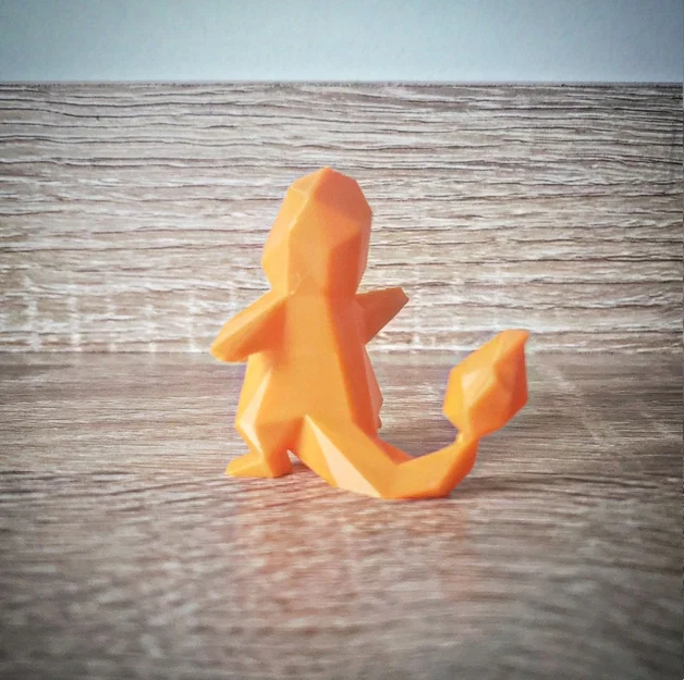 Mô hình Charmander Low Poly - Đồ trang trí Pokemon in 3D ấn tượng - Image 3