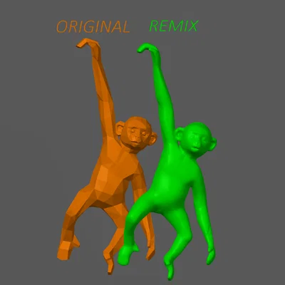 Mô hình khỉ treo tường Monkey Hi-res Remix bề mặt mịn tuyệt đẹp