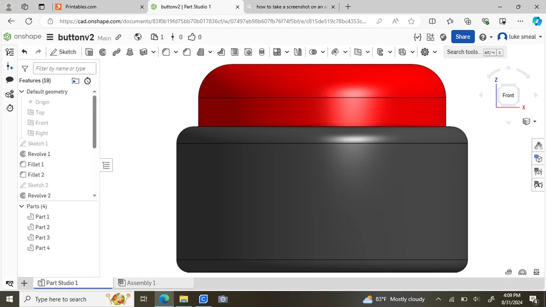 Mô hình nút bấm khẩn cấp BIG Red Button thiết kế 3D sáng tạo - Image 1