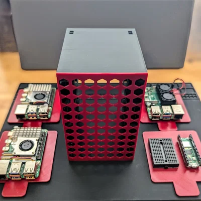 Vỏ Case Raspberry Pi Cluster (4 Khay)