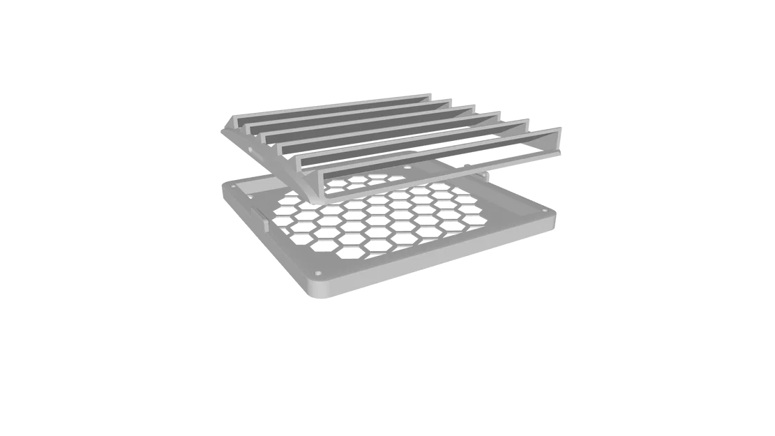 Nắp che quạt 120mm dạng thông gió gồm 2 phần - Image 1