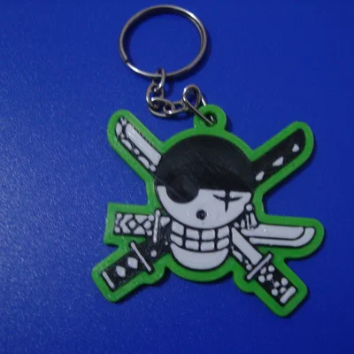 Móc khóa biểu tượng đầu lâu Zoro One Piece