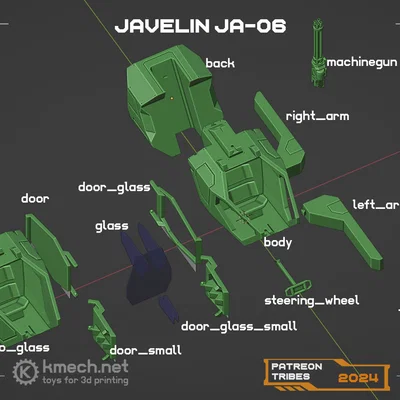 Mô hình phi thuyền chiến đấu Javelin JA-06 in 3D độc đáo