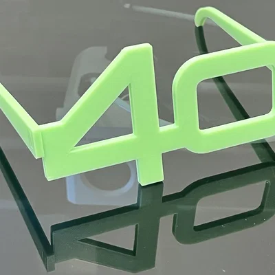 Mắt kính số 40 độc đáo - Phụ kiện trang trí sinh nhật 3D