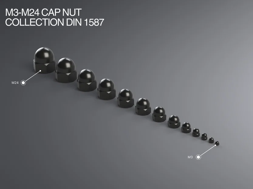 Bộ sưu tập tán chụp M3–M24 DIN 1578 - Image 1