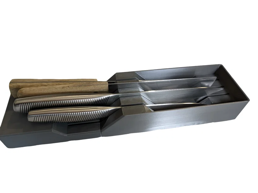 Khay đựng dao bếp 4 ngăn chuẩn hệ Gridfinity - Image 1