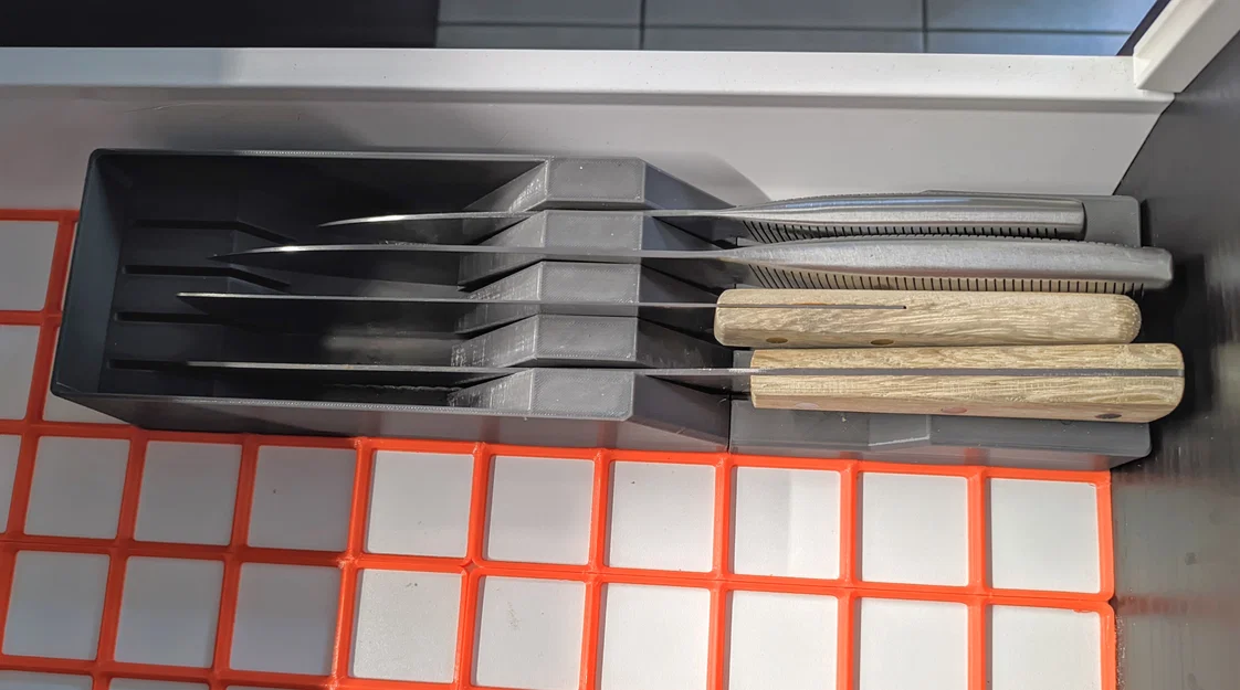 Khay đựng dao bếp 4 ngăn chuẩn hệ Gridfinity - Image 2