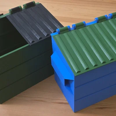 Mô hình thùng rác mini (dumpster) để bàn in 3D độc đáo