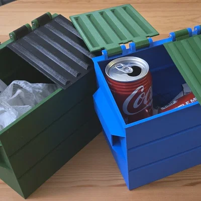 Mô hình thùng rác mini (dumpster) để bàn in 3D độc đáo