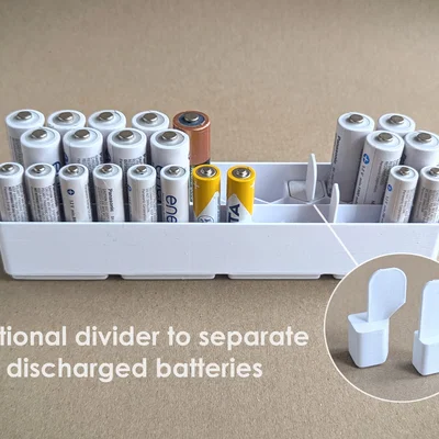 Khay đựng pin AA/AAA kèm tùy chọn đế Gridfinity