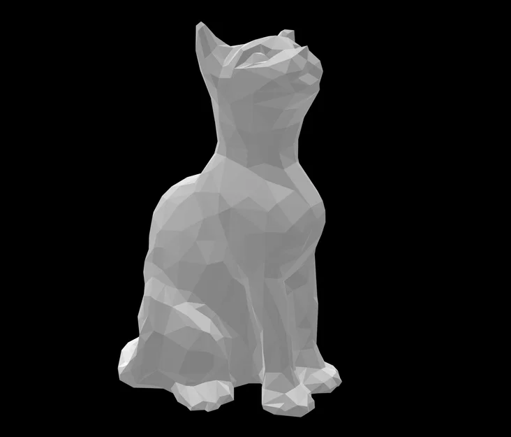 Mô hình Mèo ngồi phong cách Low Poly trang trí bàn làm việc - Image 1