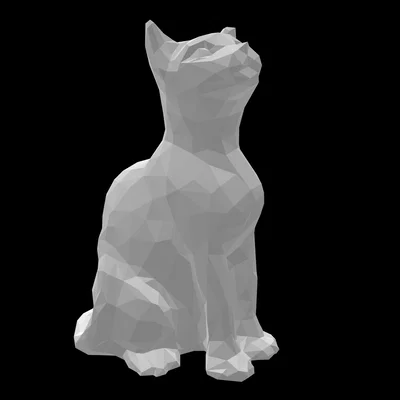 Mô hình Mèo ngồi phong cách Low Poly trang trí bàn làm việc