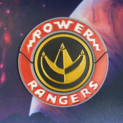Bộ đế lót ly và huy hiệu Power Rangers (Mighty Morphin' Power Rangers)