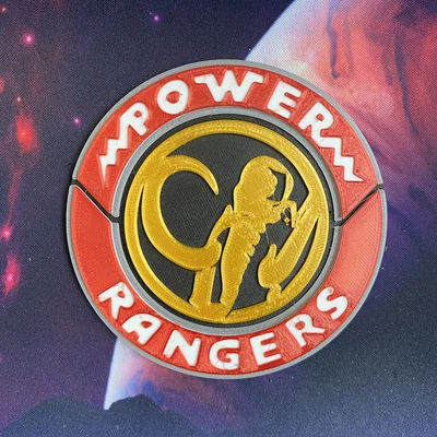 Bộ đế lót ly và huy hiệu Power Rangers (Mighty Morphin' Power Rangers)