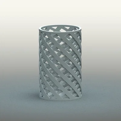 Ống cắm bút 3D thiết kế lưới đan chéo hiện đại