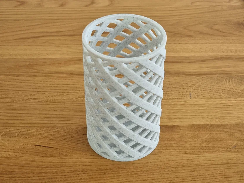 Ống cắm bút 3D thiết kế lưới đan chéo hiện đại - Image 2