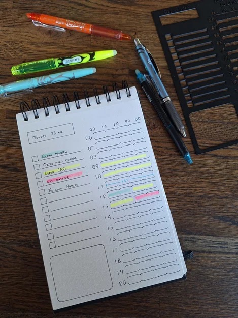 Thước stencil hỗ trợ Time Blocking - Image 1