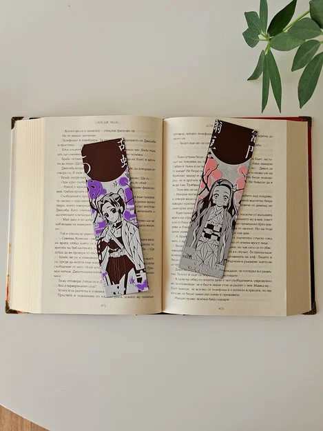 Nezuko & Shinobu - Bộ bookmark Thanh Gươm Diệt Quỷ 4/8 - Image 3