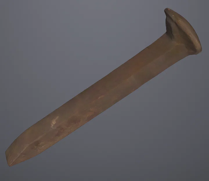 Mô hình 3D đinh ray tàu hỏa Railroad Spike cổ điển từ bản scan thực tế - Image 1