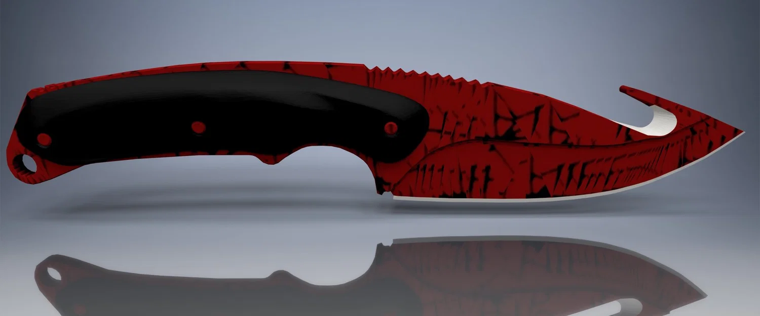 Mô hình dao Gut Knife Crimson Web Factory New trong CS2 - Image 2