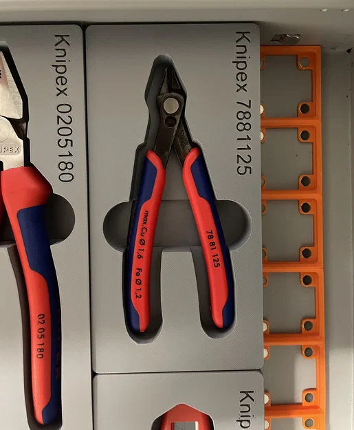 Khay in 3D Gridfinity cho kìm cắt chéo Knipex 7881125 - Image 1