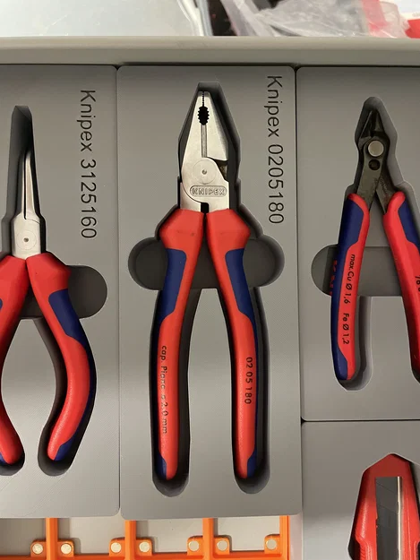 Khay đựng kìm Knipex 0205180 chuẩn Gridfinity cho ngăn kéo - Image 1