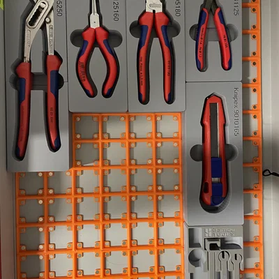 Khay đựng kìm Knipex 0205180 chuẩn Gridfinity cho ngăn kéo