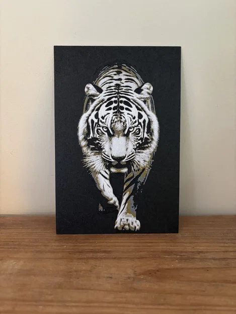 Hueforge Tiger – Tranh treo tường Hueforge con hổ - Image 2