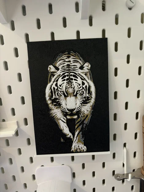 Hueforge Tiger – Tranh treo tường Hueforge con hổ - Image 3