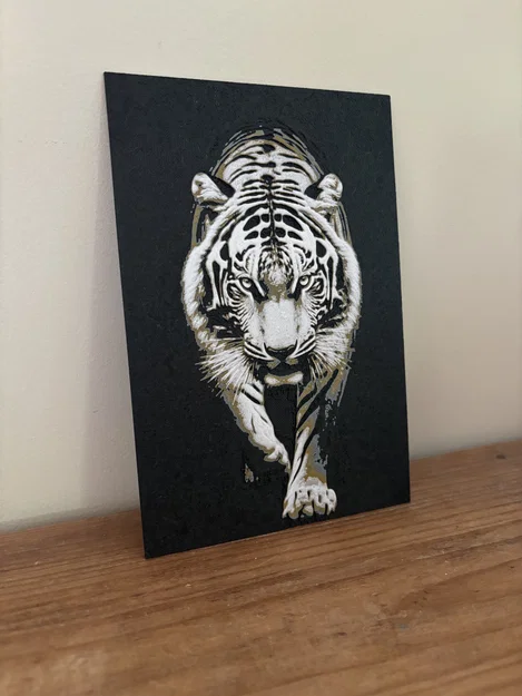 Hueforge Tiger – Tranh treo tường Hueforge con hổ - Image 4