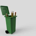 Ống cắm bút thùng rác có bánh xe (Wheelie bin pen pot) - Thumbnail 1