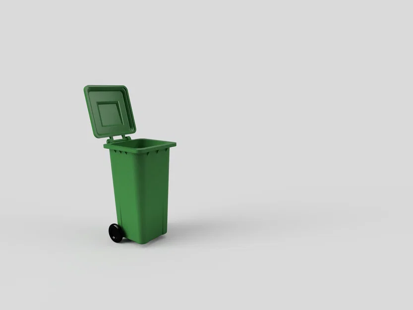 Ống cắm bút thùng rác có bánh xe (Wheelie bin pen pot) - Image 3