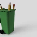 Ống cắm bút thùng rác có bánh xe (Wheelie bin pen pot) - Thumbnail 4