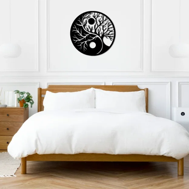 Mô hình trang trí tường Âm Dương kết hợp cây đời (Yin Yang Wall Decor) - Image 1