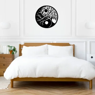 Mô hình trang trí tường Âm Dương kết hợp cây đời (Yin Yang Wall Decor)