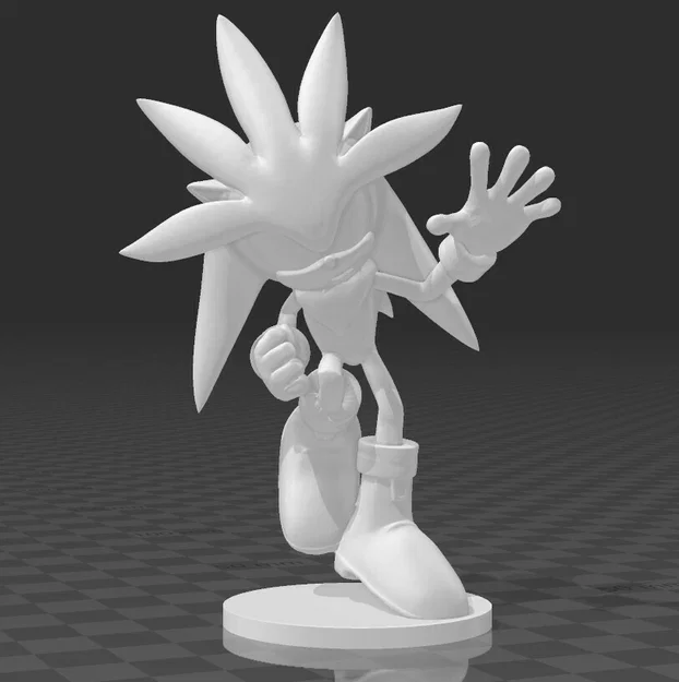 Mô hình Silver the Hedgehog phong cách Amiibo - File in 3D cực chất - Image 1